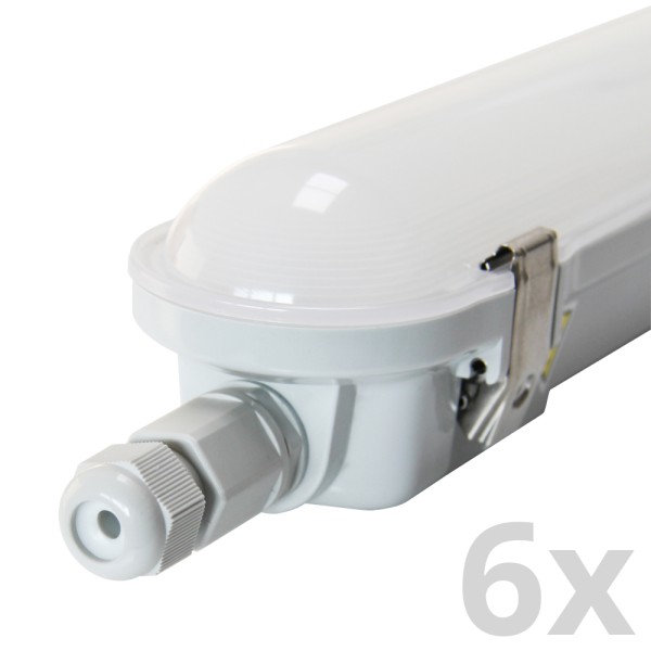 mlight - 81-1360_VPE - 6x LED-Feuchtraumleuchte 48W 2-flammig