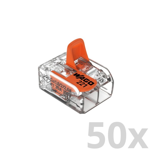 Wago - 221-612_VPE - 50x 2-Leiter-Verbindungsdosenklemme 6mm²