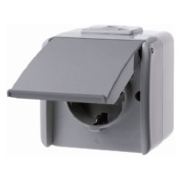 Berker - 474009 - Steckdose mit Klappdeckel Aquatec