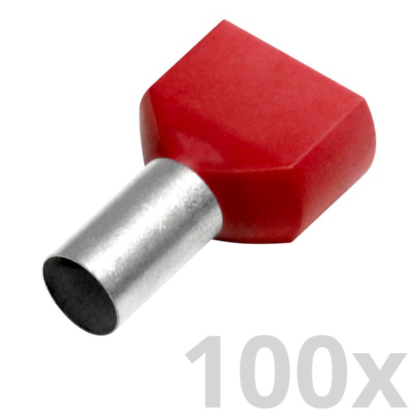 Houben - 700465 - 100x Zwillings-Aderendhülse 10mm²