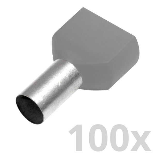 Houben - 700489 - 100x Zwillings-Aderendhülse 4,0mm²