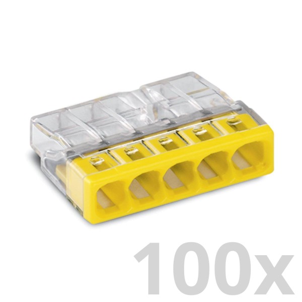 Wago - 2273-205_VPE - 100x 5-Leiter-Verbindungsdosenklemme 2,5mm²