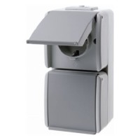 Berker - 477005 - 2fach-Steckdose mit Klappdeckel Aquatec