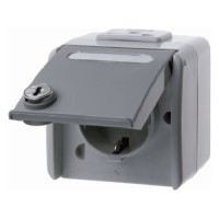 Berker - 476905 - Steckdose mit Klappdeckel und Schloss Aquatec