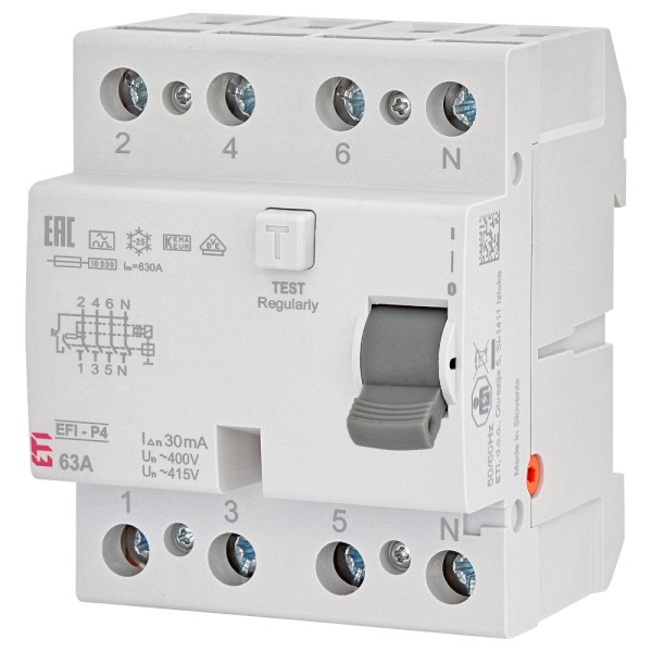 ETI - 002061513 - Fehlerstromschutzschalter EFI-P4 A 63/0.03